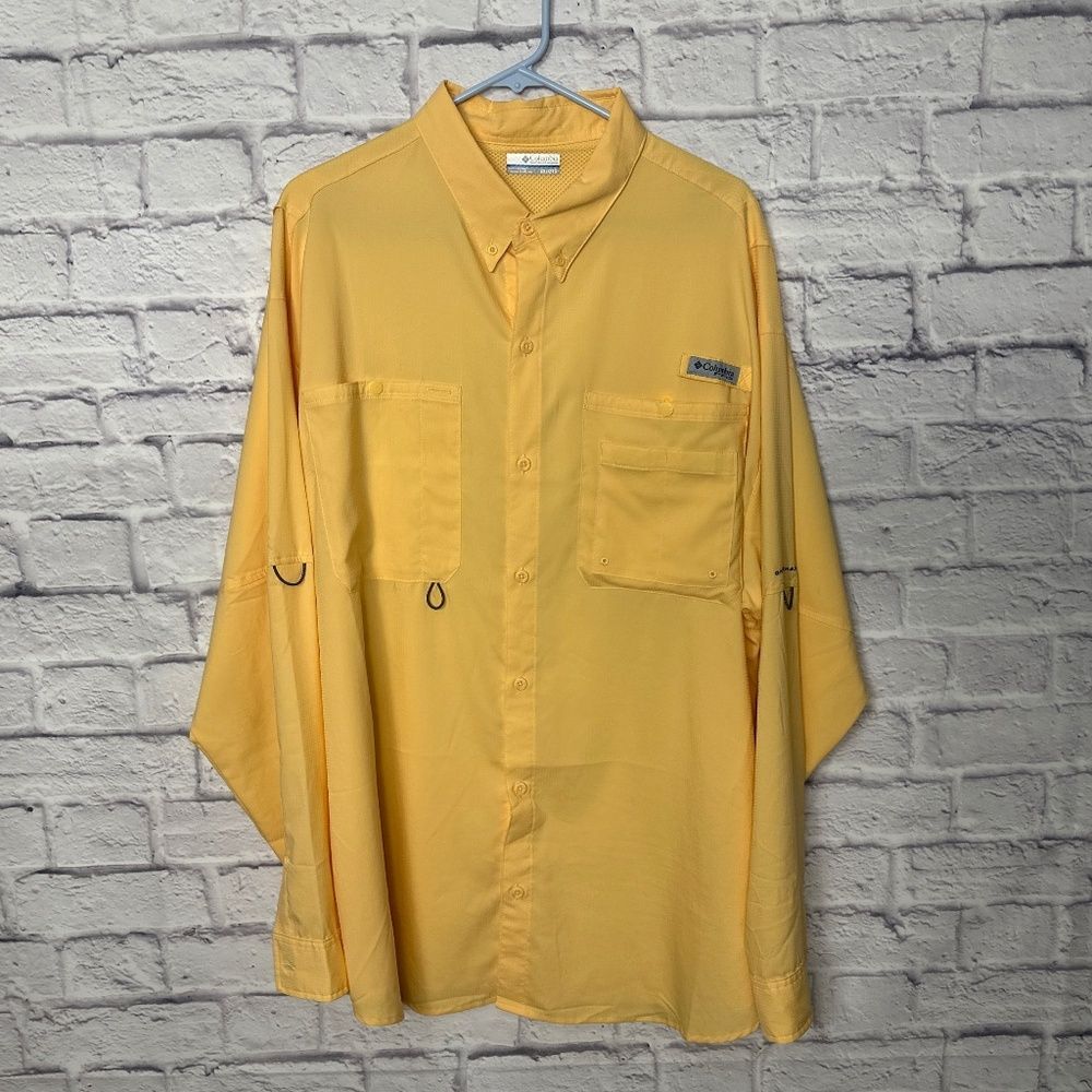 Columbia PFG Vented Fishing Shirt – Long Sleeve – Yellow‎ – Size XXL